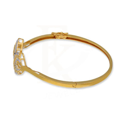 Dual Tone Gold Leaf Shaped Bangle In 22Kt - Fkjbng22K1932 Bangles