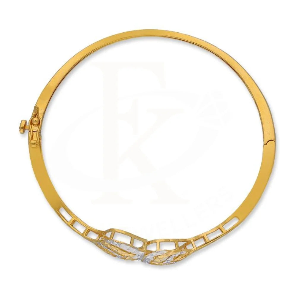 Dual Tone Gold Leaf Shaped Bangle In 22Kt - Fkjbng22K1932 Bangles