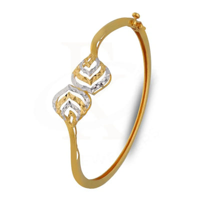 Dual Tone Gold Leaf Shaped Bangle In 22Kt - Fkjbng22K1932 Bangles