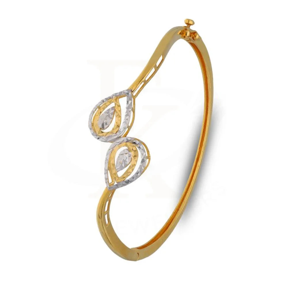 Dual Tone Gold Leaf Shaped Bangle In 22Kt - Fkjbng22K1936 Bangles