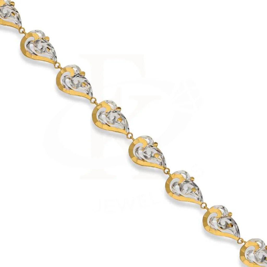 Dual Tone Gold Leaf Shaped Bracelet 22Kt - Fkjbrl22K3035 Bracelets