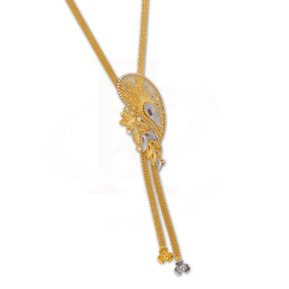 Dual Tone Gold Leaf Shaped Pendant Set (Necklace And Earrings) 22Kt - Fkjnklst22K2407 Sets