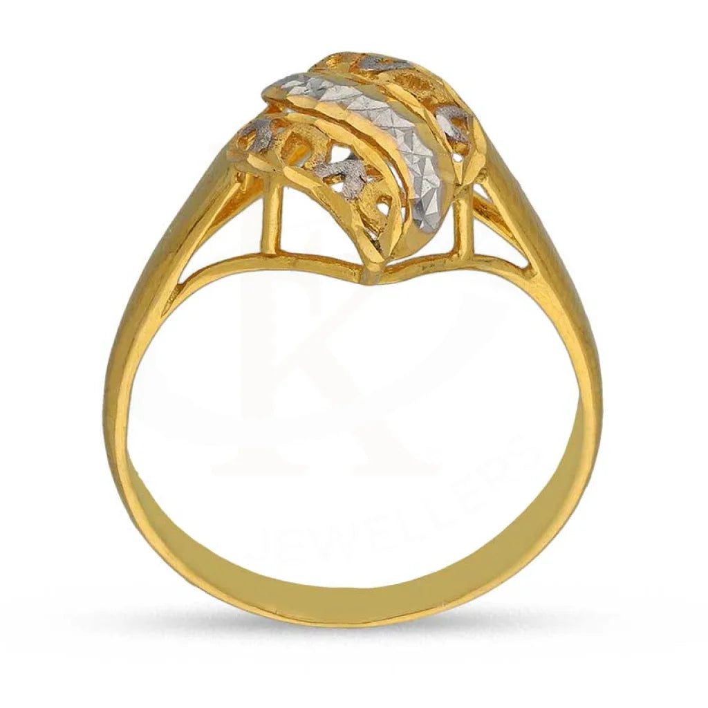 Dual Tone Gold Leaf Shaped Ring 22Kt - Fkjrn22K3717 Rings