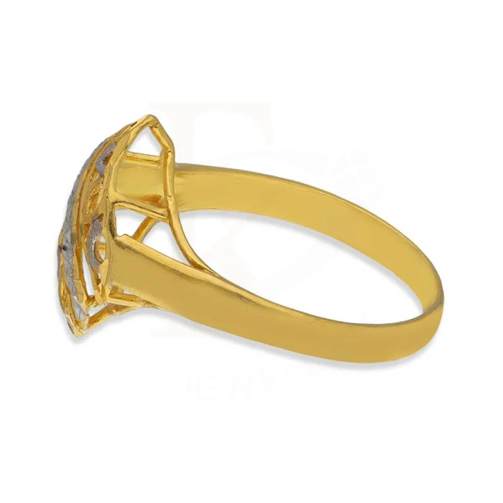 Dual Tone Gold Leaf Shaped Ring 22Kt - Fkjrn22K3717 Rings