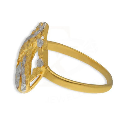 Dual Tone Gold Leaf Shaped Ring 22Kt - Fkjrn22K3720 Rings