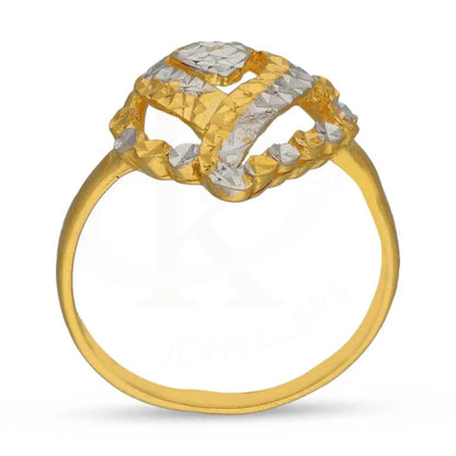 Dual Tone Gold Leaf Shaped Ring 22Kt - Fkjrn22K3720 Rings