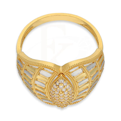 Dual Tone Gold Marquise Shaped Ring 22Kt - Fkjrn22K5139 Rings