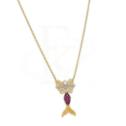 Dual Tone Gold Mermaid Necklace 18Kt - Fkjnkl18K3047 Necklaces