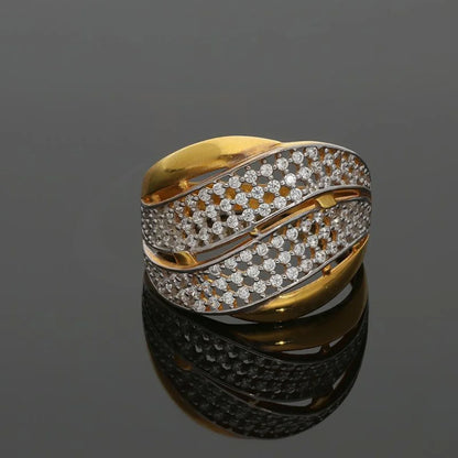 Dual Tone Gold Ring 22Kt - Fkjrn22K2831 Rings