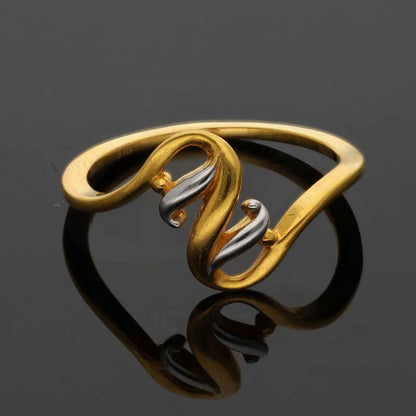 Dual Tone Gold Ring 22Kt - Fkjrn22K3719 Rings