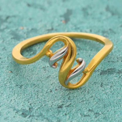 Dual Tone Gold Ring 22Kt - Fkjrn22K3719 Rings