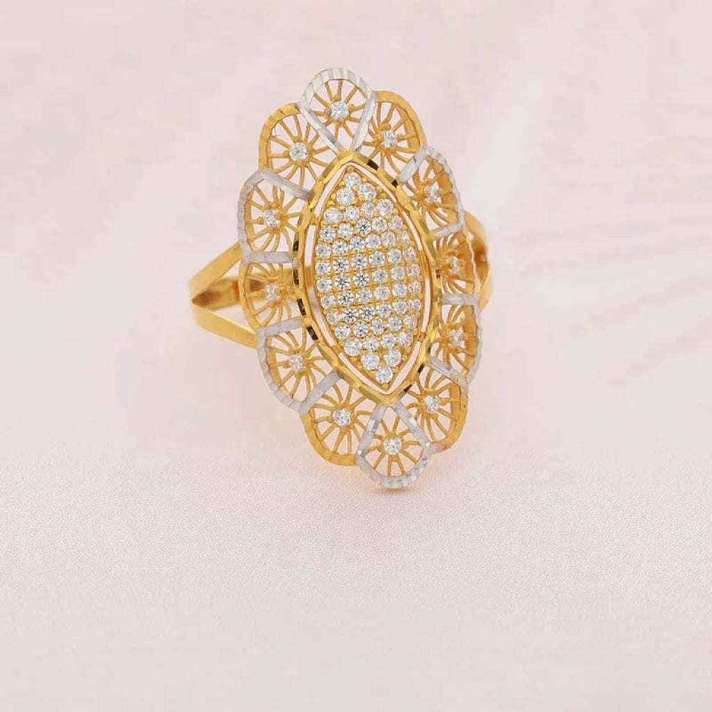 Dual Tone Gold Ring 22Kt - Fkjrn22K3838 Rings