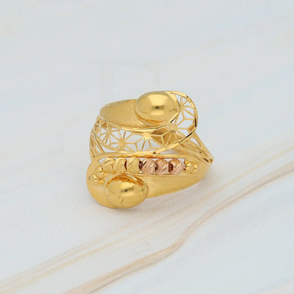 Dual Tone Gold Ring 22Kt - Fkjrn22K3859 Rings