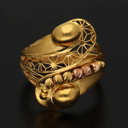 Dual Tone Gold Ring 22Kt - Fkjrn22K3859 Rings