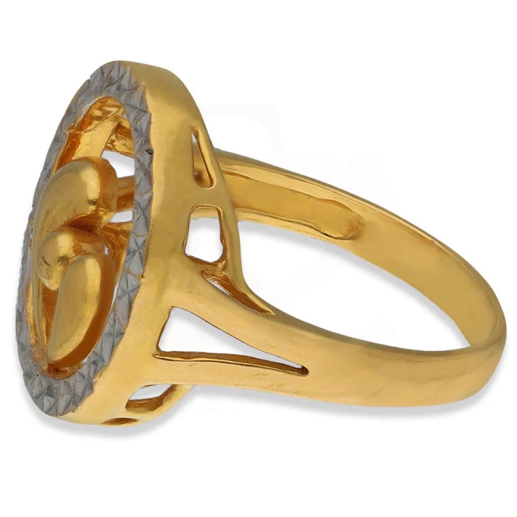 Dual Tone Gold Round Shaped Ring 22Kt - Fkjrn22K3871 Rings