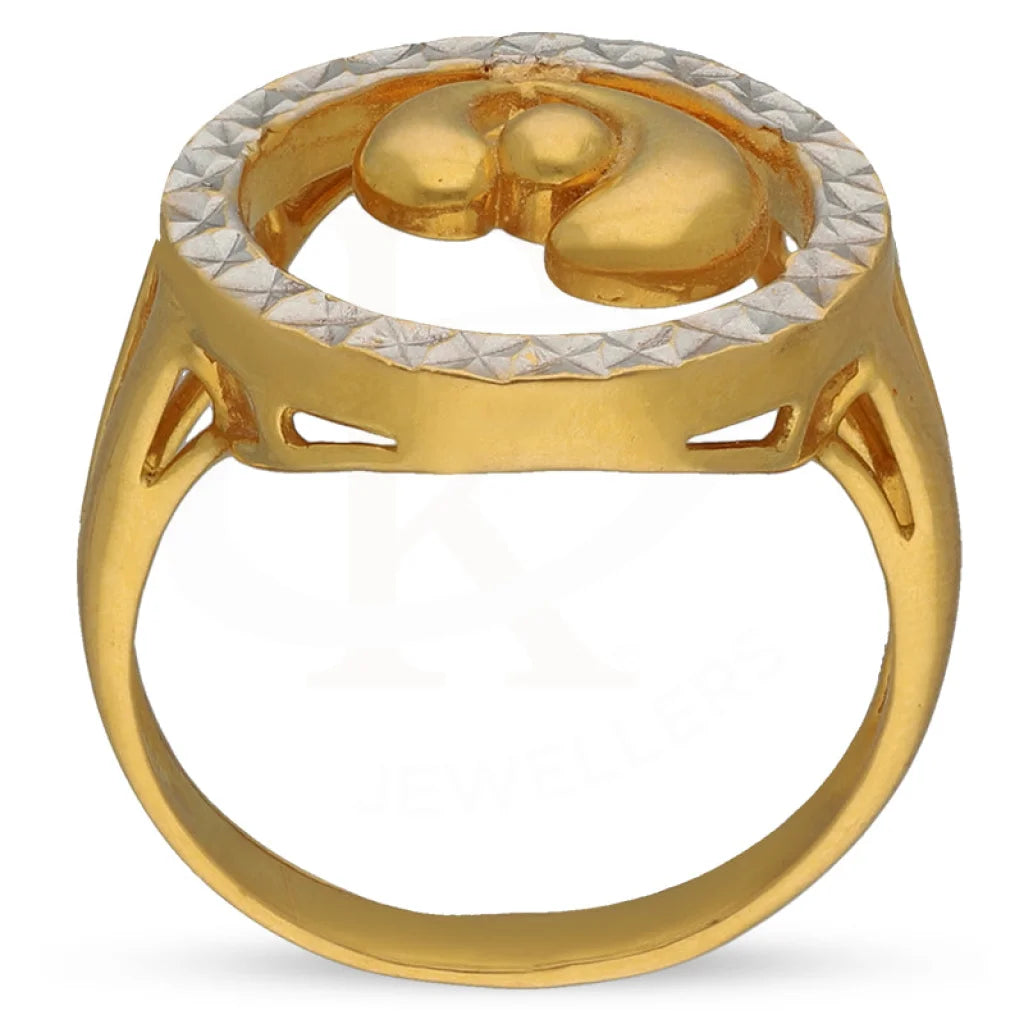 Dual Tone Gold Round Shaped Ring 22Kt - Fkjrn22K3871 Rings