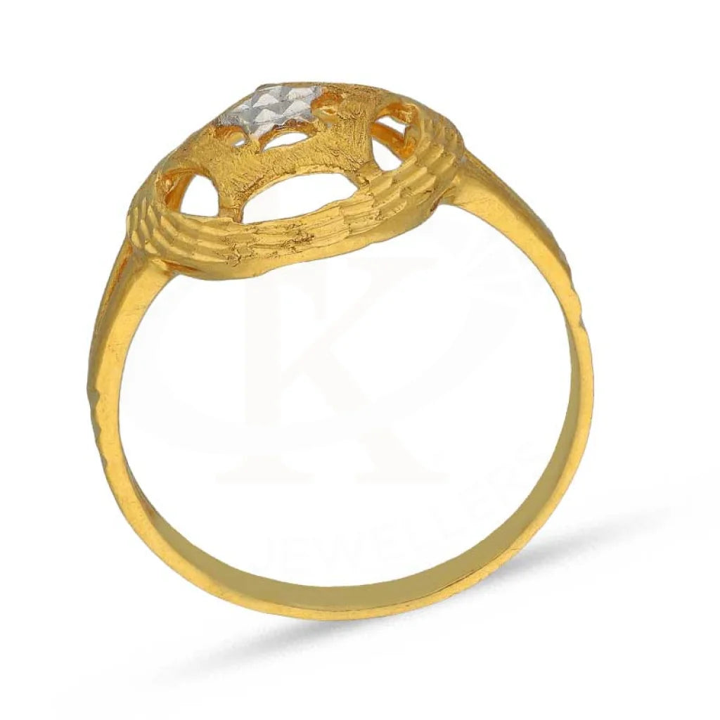 Dual Tone Gold Round Shaped Star Ring 22Kt - Fkjrn22K3714 Rings