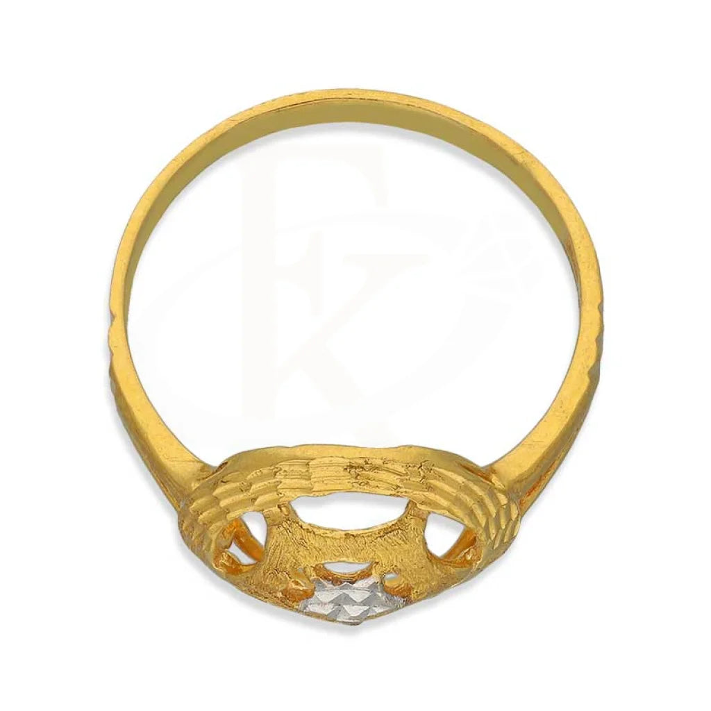 Dual Tone Gold Round Shaped Star Ring 22Kt - Fkjrn22K3714 Rings