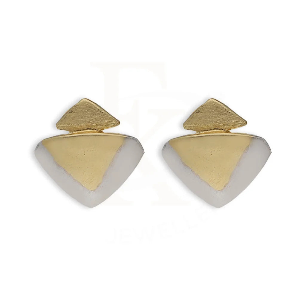 Dual Tone Gold Stud Earrings 18Kt - Fkjern18K5533