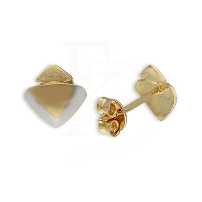 Dual Tone Gold Stud Earrings 18Kt - Fkjern18K5533