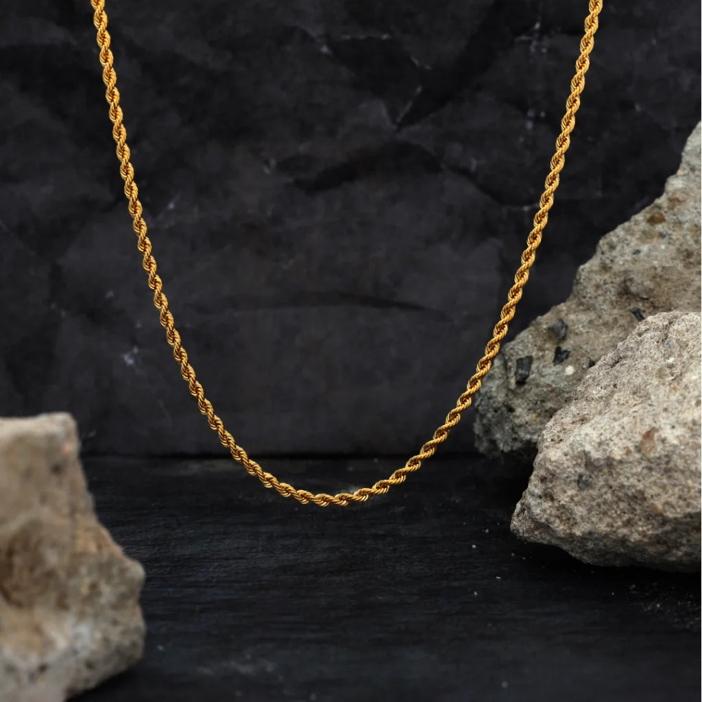 Gold 18 Inches Rope Chain 21Kt - Fkjcn21Km8347 Chains