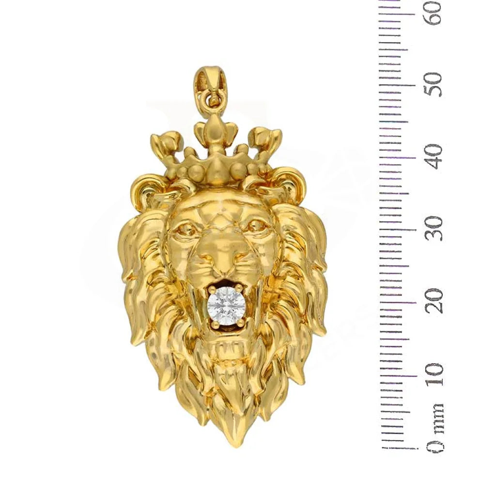 Gold 3D Lion Head Pendant 22Kt - Fkjpnd22K3159 Pendants