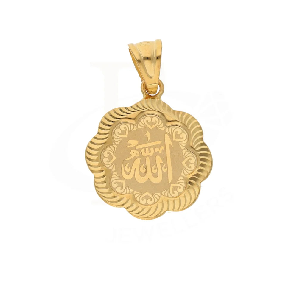 Gold Allah Name In Flower Pendant 21Kt - Fkjpnd21K8561 Pendants