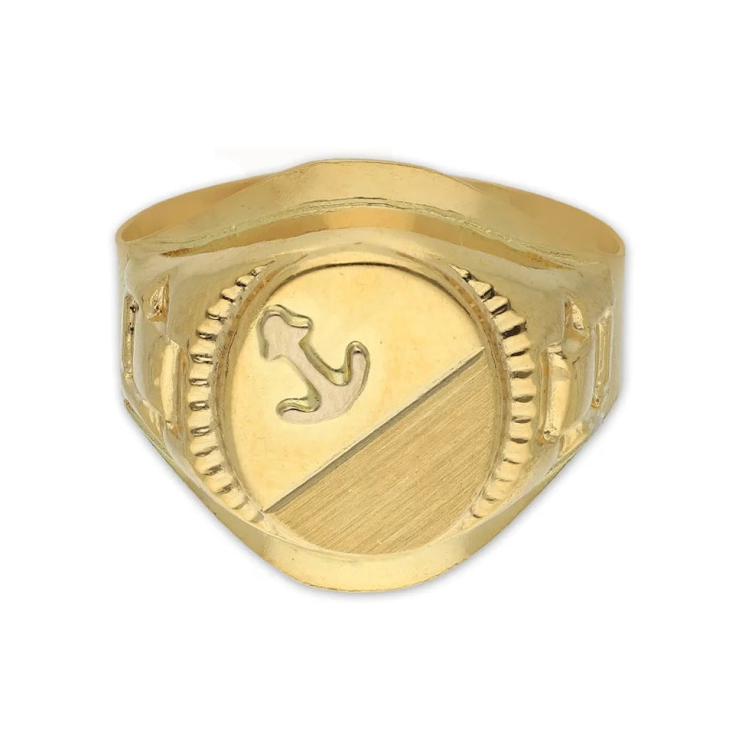 Gold Anchor Shaped Mens Ring 18Kt - Fkjrn18K3805 Rings