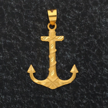 Gold Anchor Shaped Pendant 21Kt - Fkjpnd21K8570 Pendants