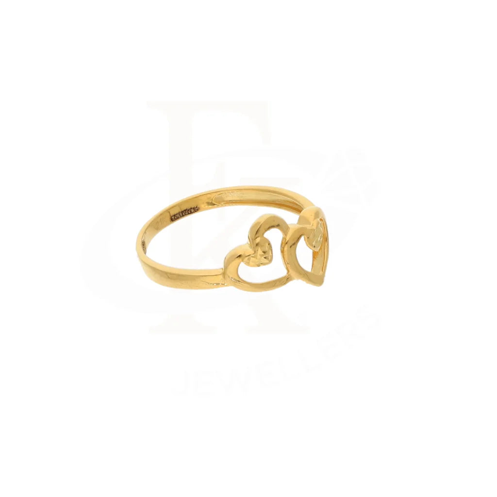 Gold Attached Double Heart Ring 21Kt - Fkjern18Km8414 Rings