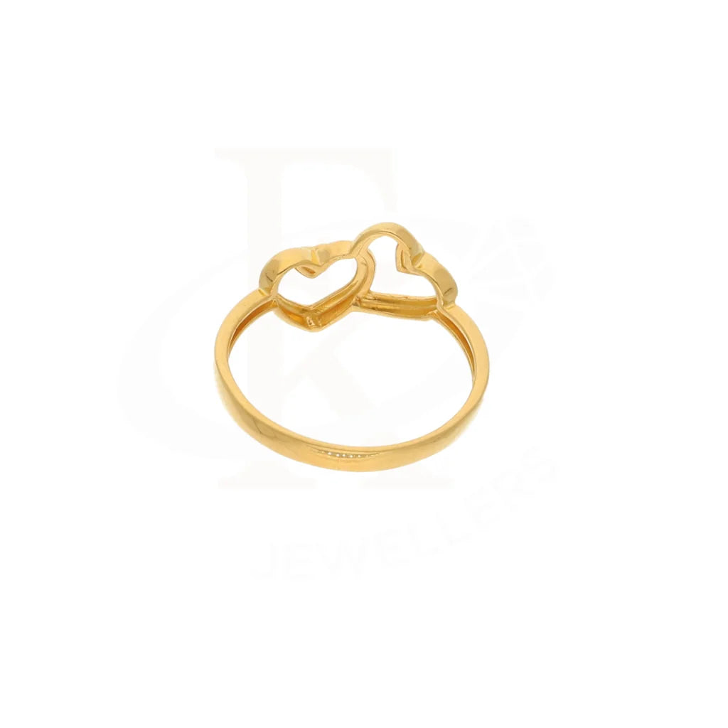 Gold Attached Double Heart Ring 21Kt - Fkjern18Km8414 Rings