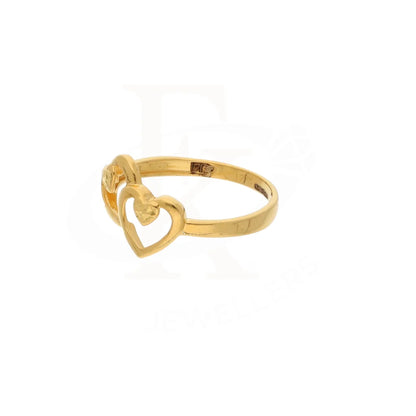 Gold Attached Double Heart Ring 21Kt - Fkjern18Km8414 Rings