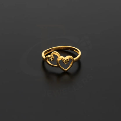 Gold Attached Double Heart Ring 21Kt - Fkjern18Km8414 Rings