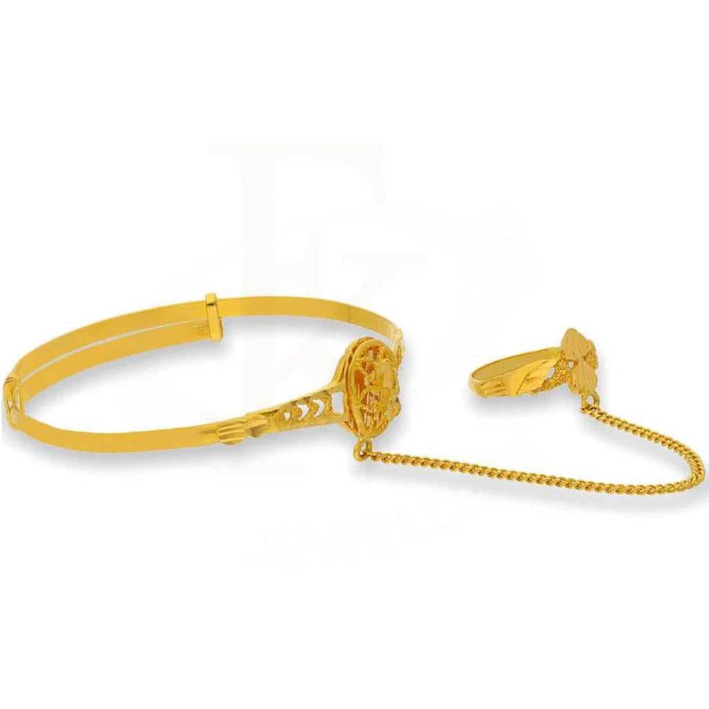 Gold Baby Bangle With Ring In 22Kt - Fkjbng22K1907 Bangles