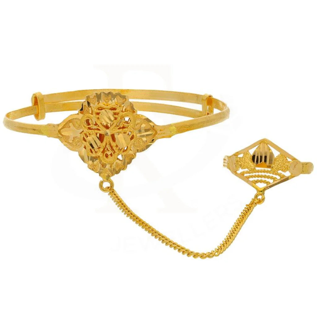 Gold Baby Bangle With Ring In 22Kt - Fkjbng22K1909 Bangles