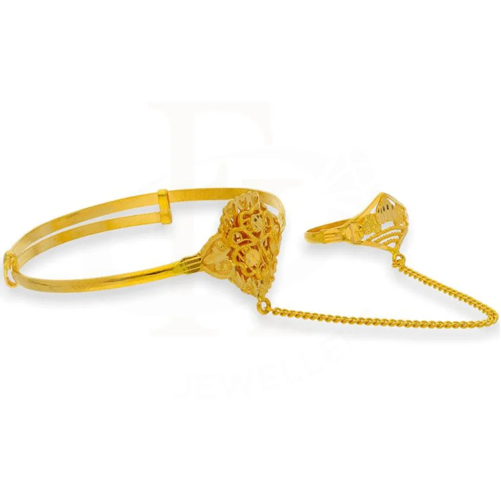 Gold Baby Bangle With Ring In 22Kt - Fkjbng22K1909 Bangles