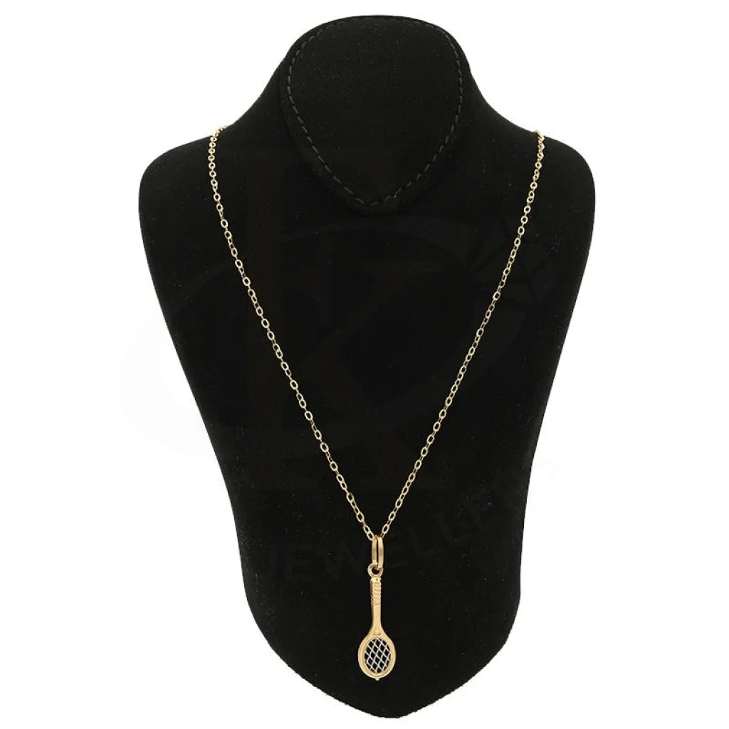 Gold Badminton Racket Necklace (Chain With Pendant) 18Kt - Fkjnkl18K2514 Necklaces