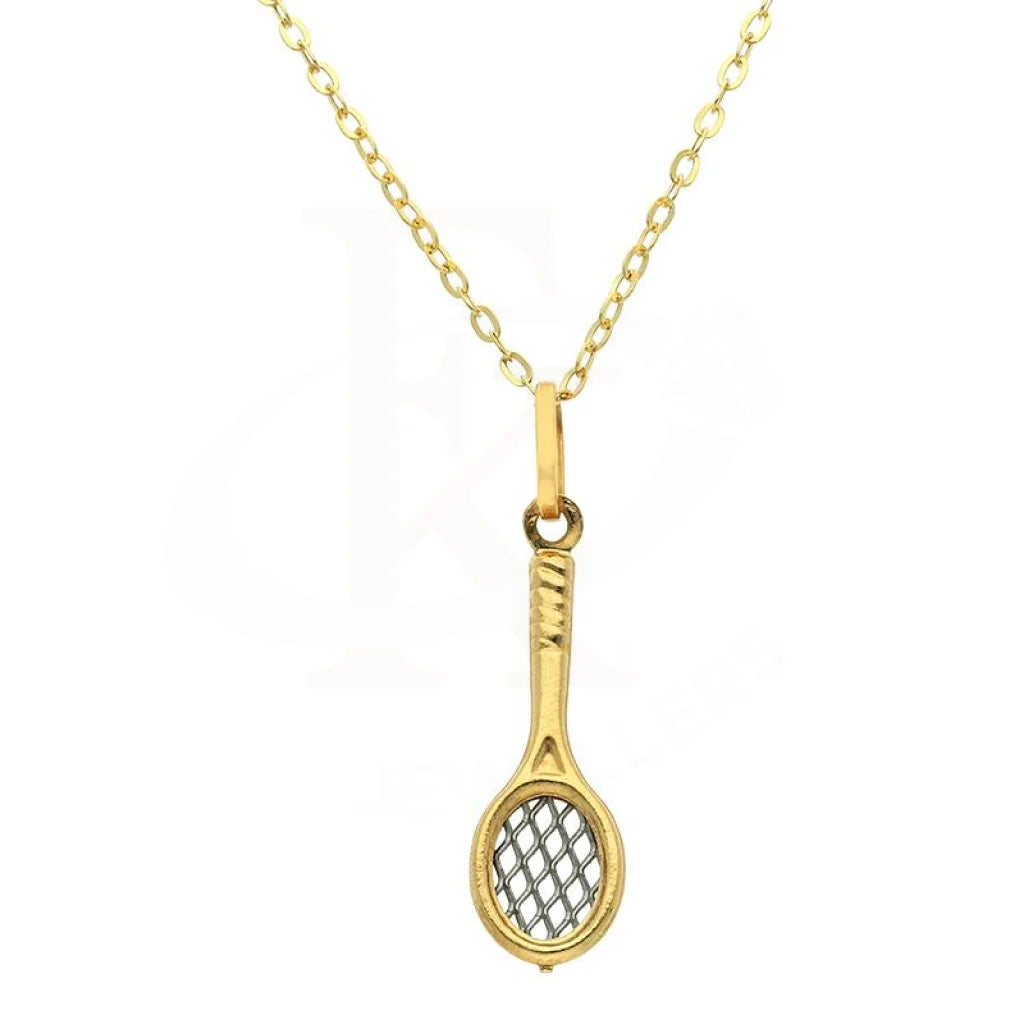 Gold Badminton Racket Necklace (Chain With Pendant) 18Kt - Fkjnkl18K2514 Necklaces