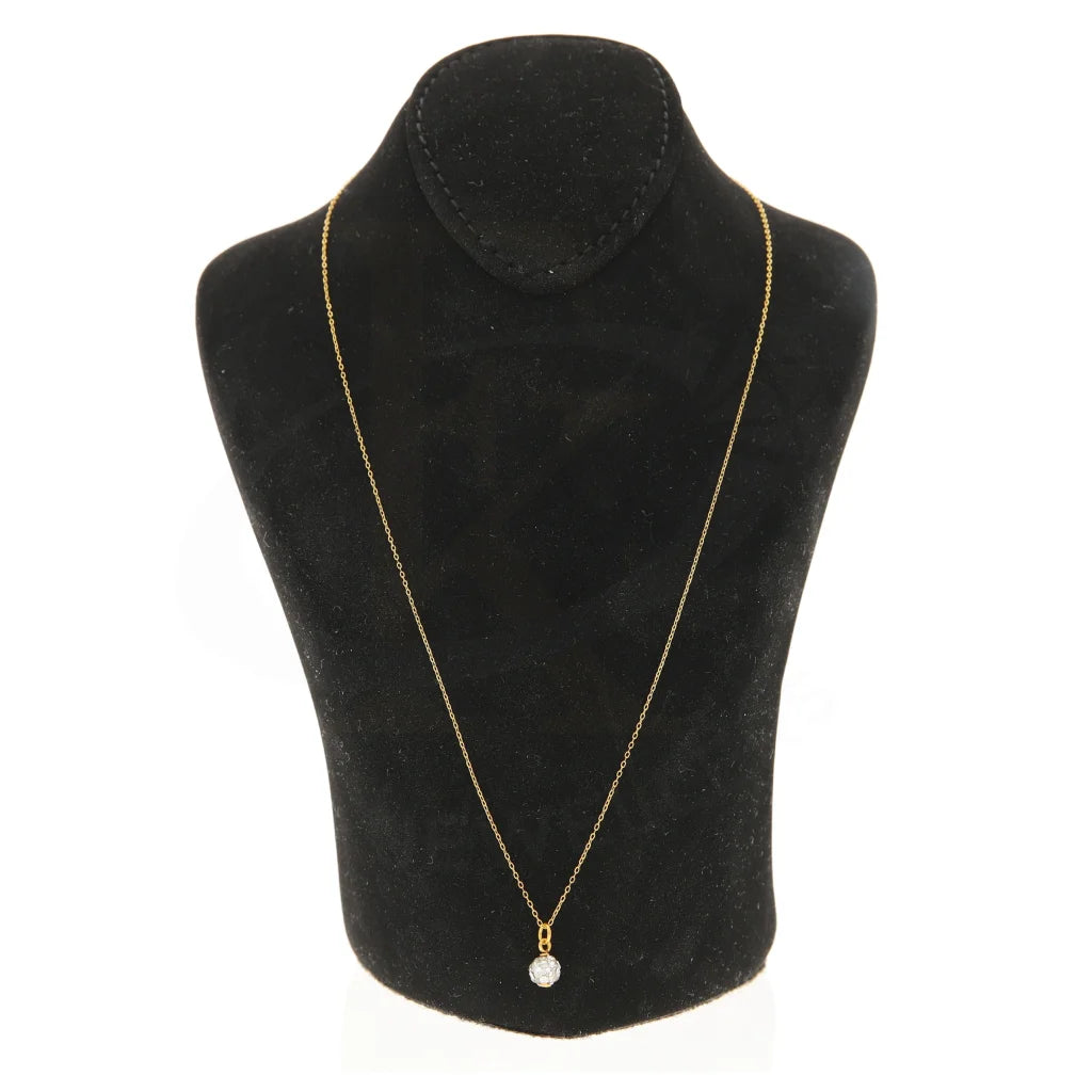 Gold Ball Shaped Necklace 21Kt - Fkjnkl21K2877 Necklaces