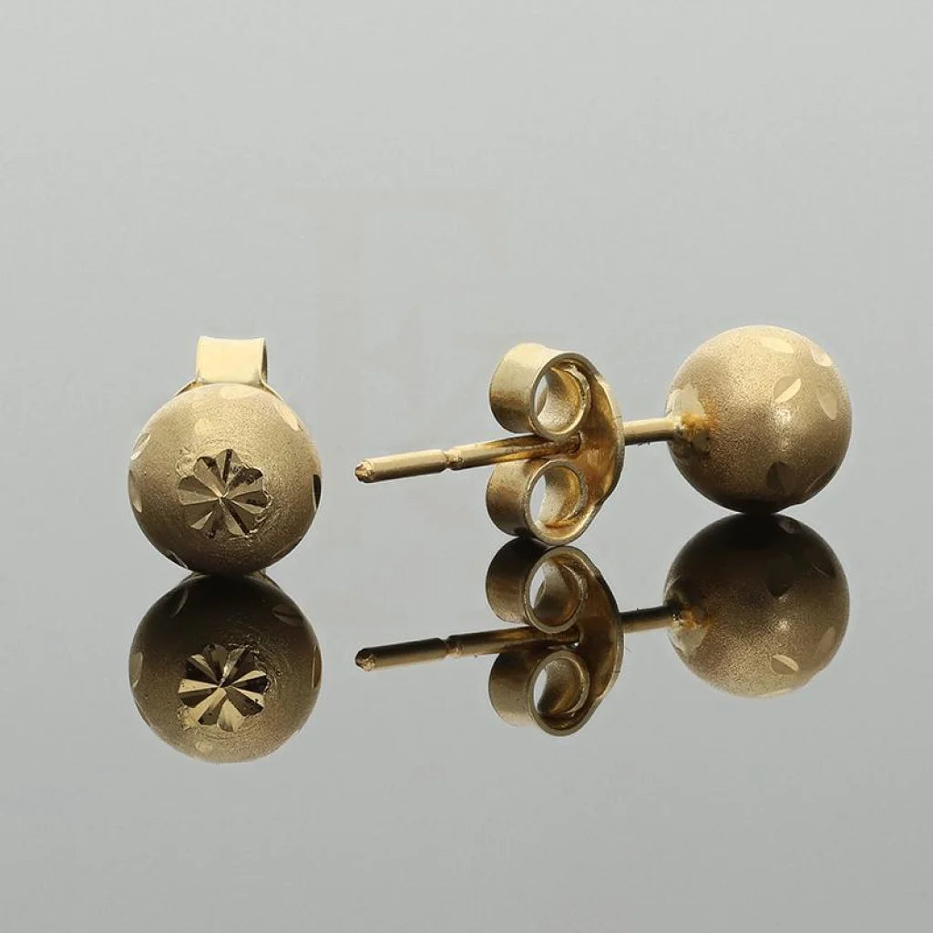 Gold Ball Shaped Stud Earrings 18Kt - Fkjern18K2252