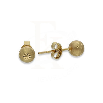 Gold Ball Shaped Stud Earrings 18Kt - Fkjern18K2252