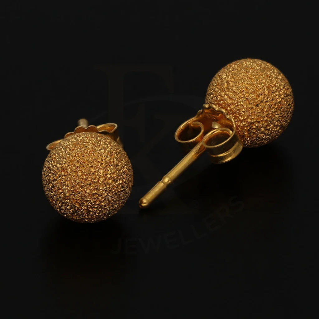 Gold Ball Shaped Stud Earrings 22Kt - Fkjern22K3123