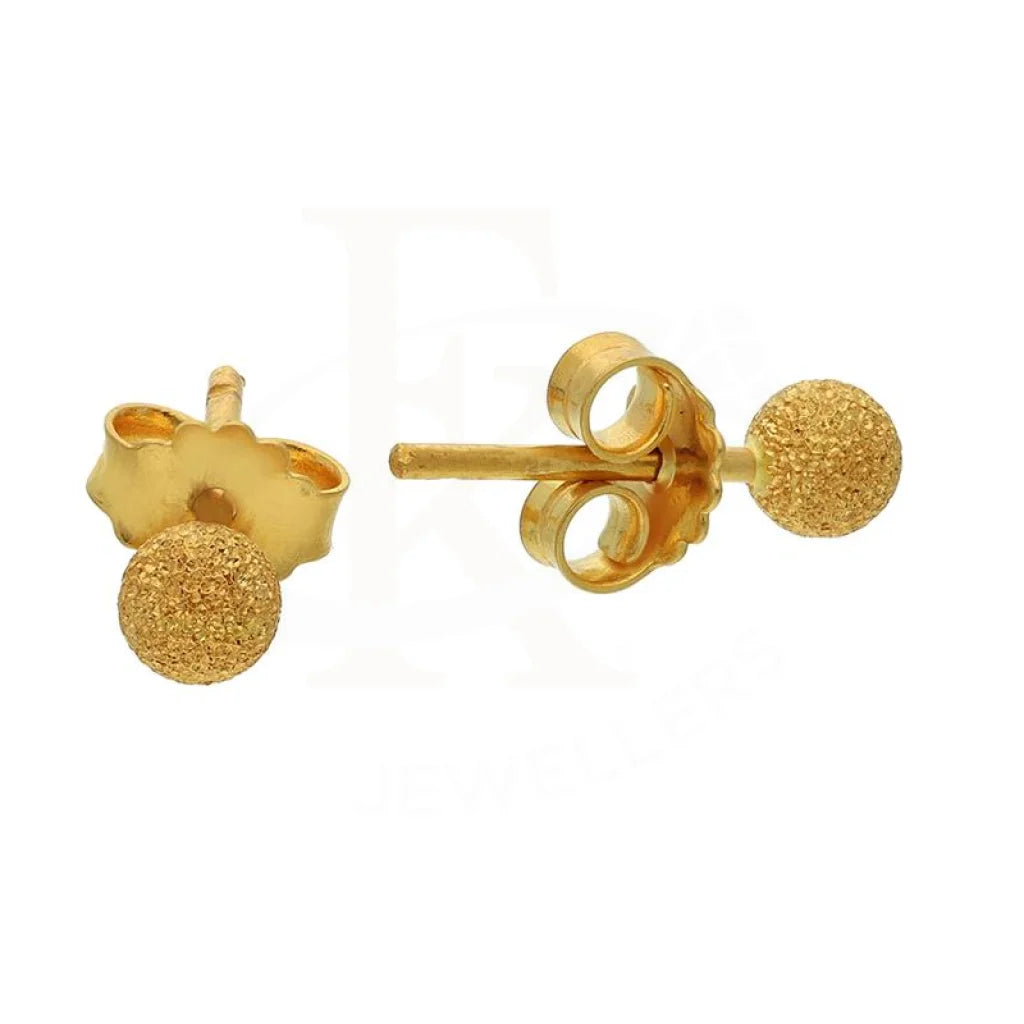 Gold Ball Stud Earrings 21Kt - Fkjern21K2428 Diameter: 4Mm / 1.230 Grams