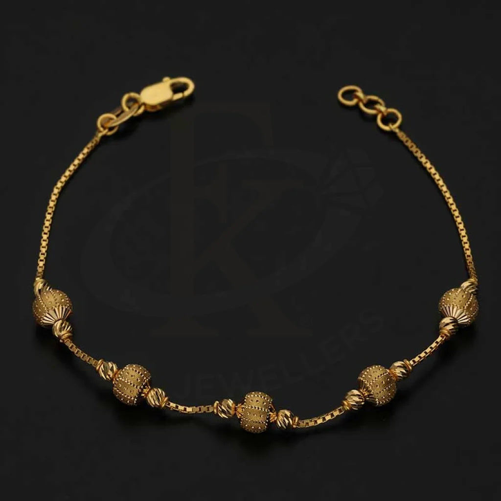 22Kt Gold Ball Chain Bracelet For Girls 71VB2088