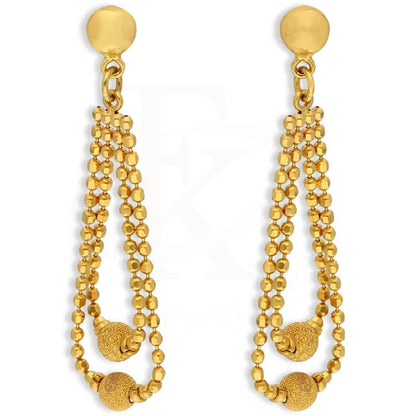 Gold Balls Shaped Drop Earrings 22Kt - Fkjern22K3170