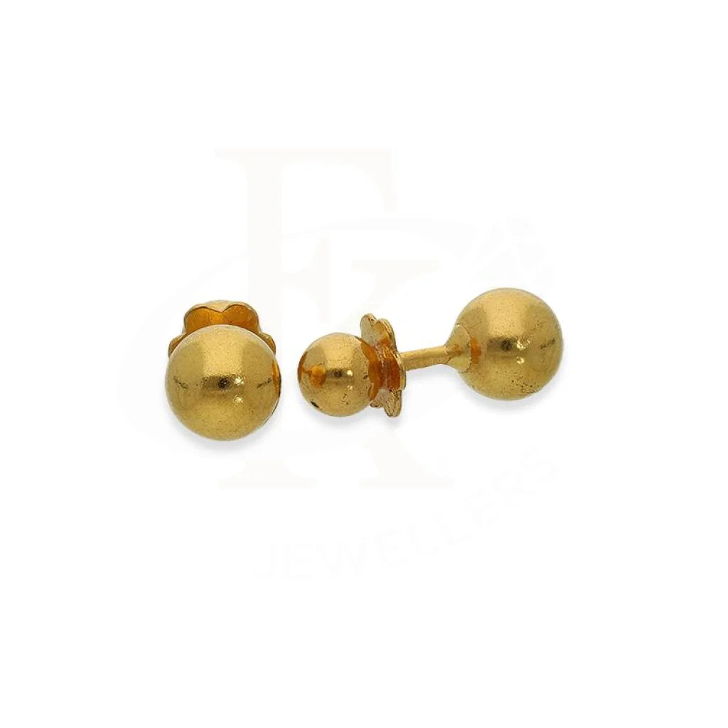 Gold Balls Stud Earrings 21Kt - Fkjern21K2170