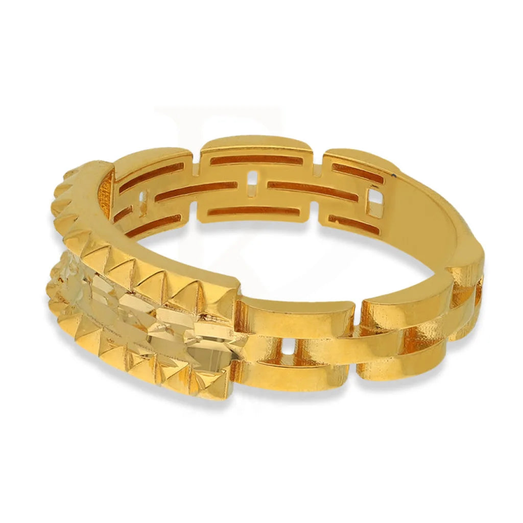 Gold Bangle With Ring In 22Kt - Fkjbng22K1943 Bangles