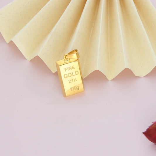 Gold Bar Shaped Pendant 21Kt - Fkjpnd21Km8039 Pendants