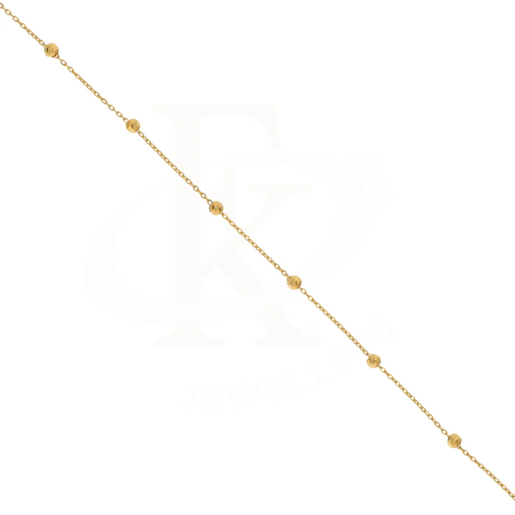 Gold Bead Small Ball Link Chain Necklace 21Kt - Fkjnkl21Km8372 Necklaces