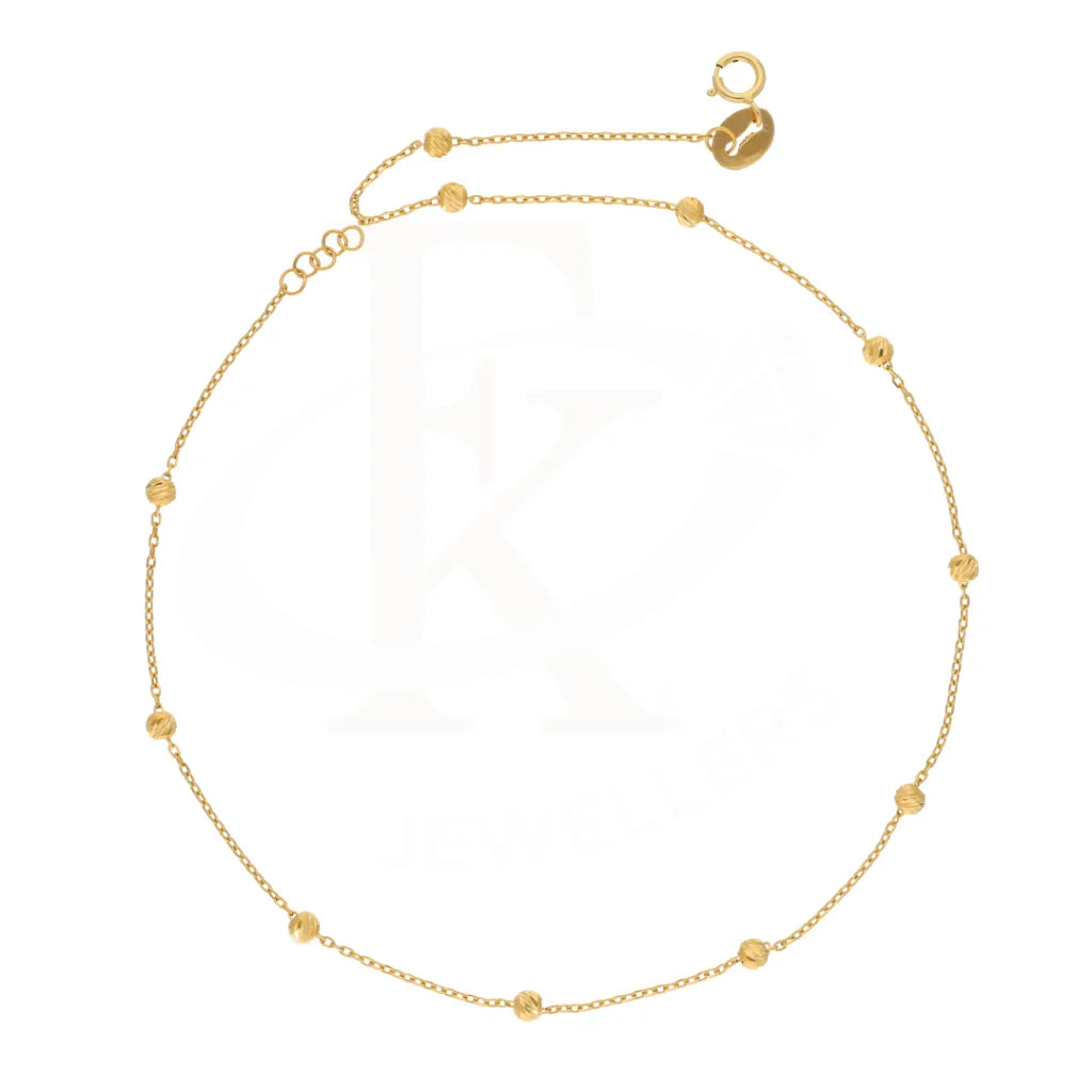 Gold Bead Small Ball Link Chain Necklace 21Kt - Fkjnkl21Km8372 Necklaces